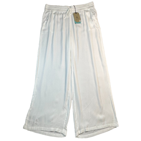 Prana Fernie Beach Pant Womens XL White Swim Cover-Up Flowy Crinkle Wide Leg NWT - Picture 5 of 16